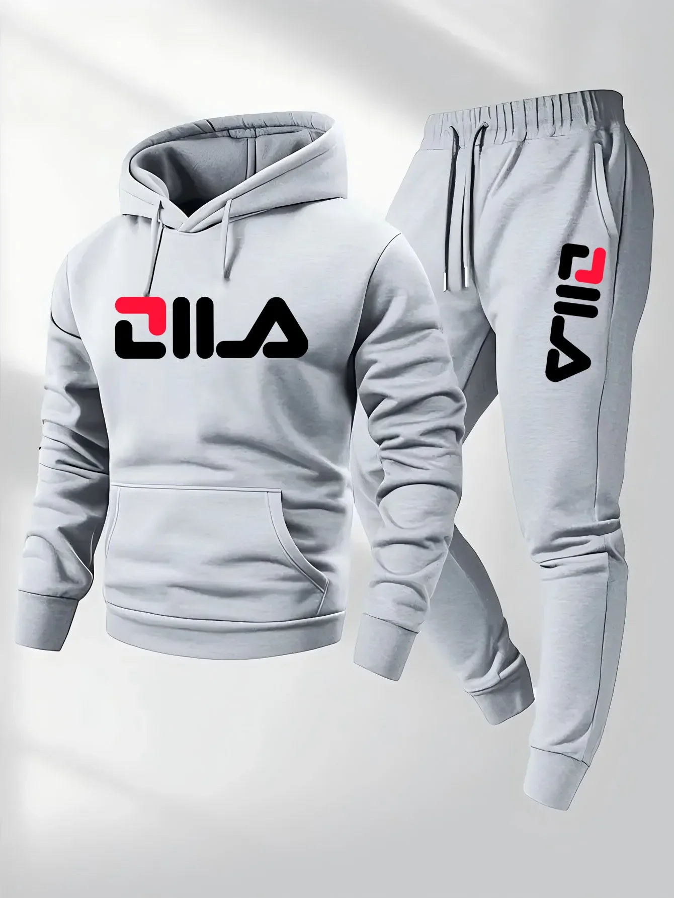 Moletons e calças de moletom masculinas 2 peças define outono inverno casual hoodies outfit moda solta simples terno unisex fatos de treino