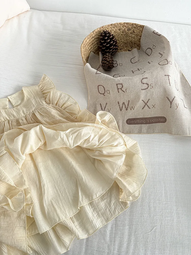 Internet Celebrity Dress2025New Children's Girls' Versatile Pastoral Lace Dress