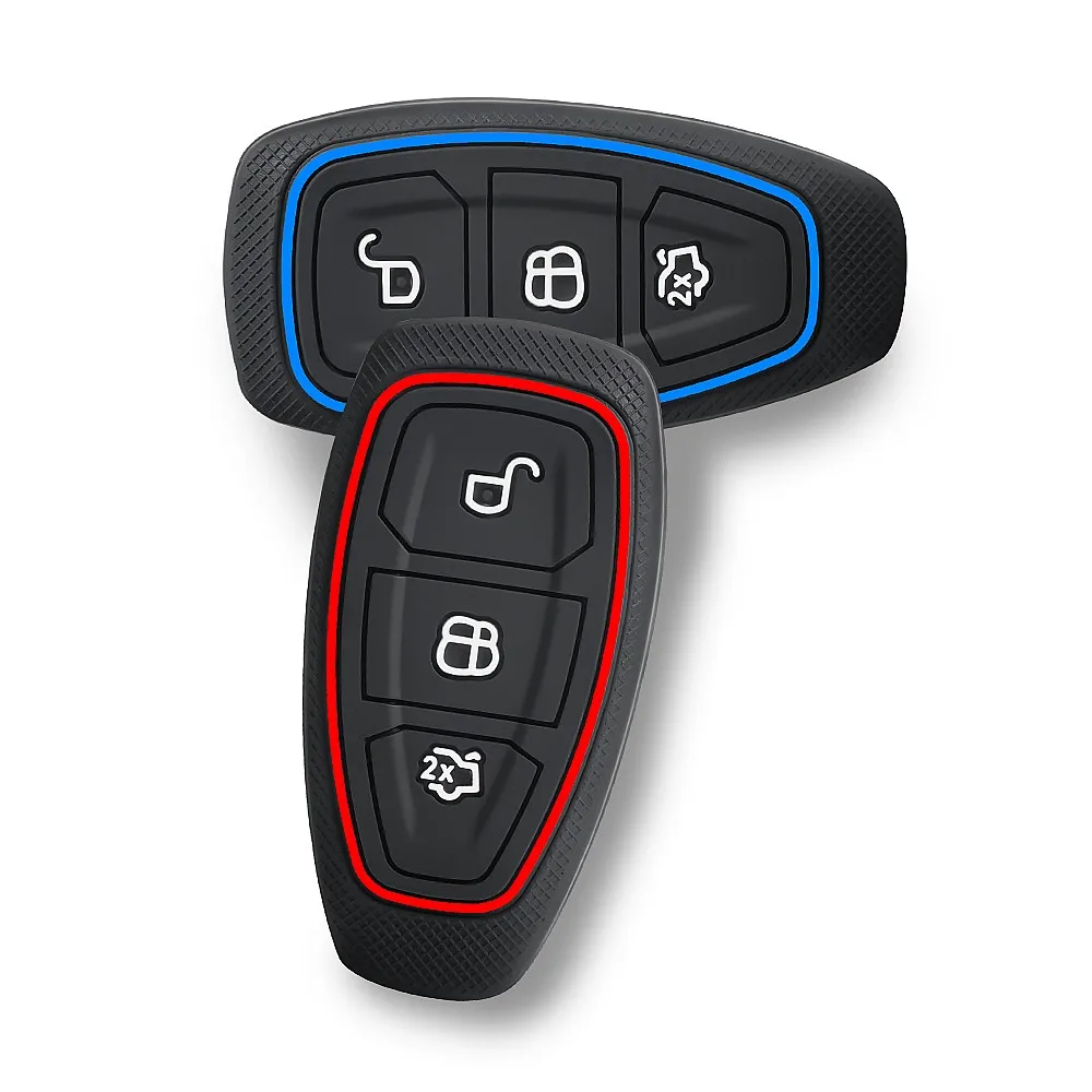 New Silicone Car Key Fob Cover for Ford ST Line Fiesta Focus Mondeo Kuga Edge Auto Key Shell
