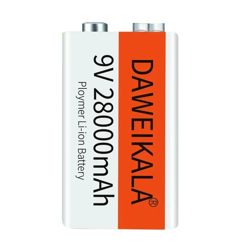 9V battery 28000mAh li-ion Rechargeable battery Type-C Battery 9v for Multimeter Microphone Toy Remote Control KTV use