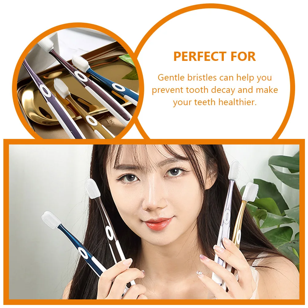 10 قطعة فرشاة أسنان نسائية منزلية شعيرات لطيفة أداة تنظيف الأسنان تصميم محمول لفرشاة الأسنان لصحة الفم