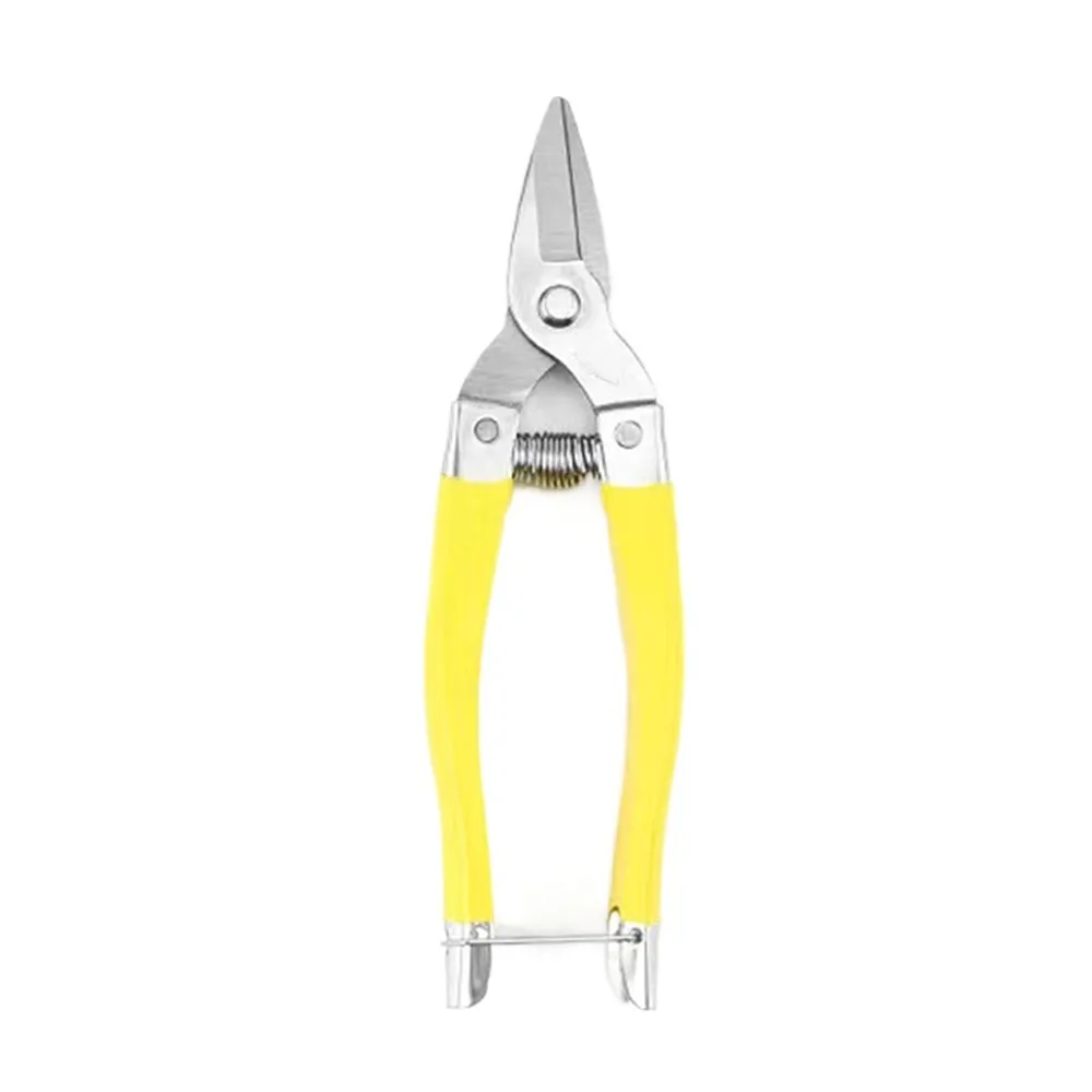 Straight Head Household Pruning Shears Stainless Steel with Automatic Return Spring Branch Shears Durable Ergonomic Handle