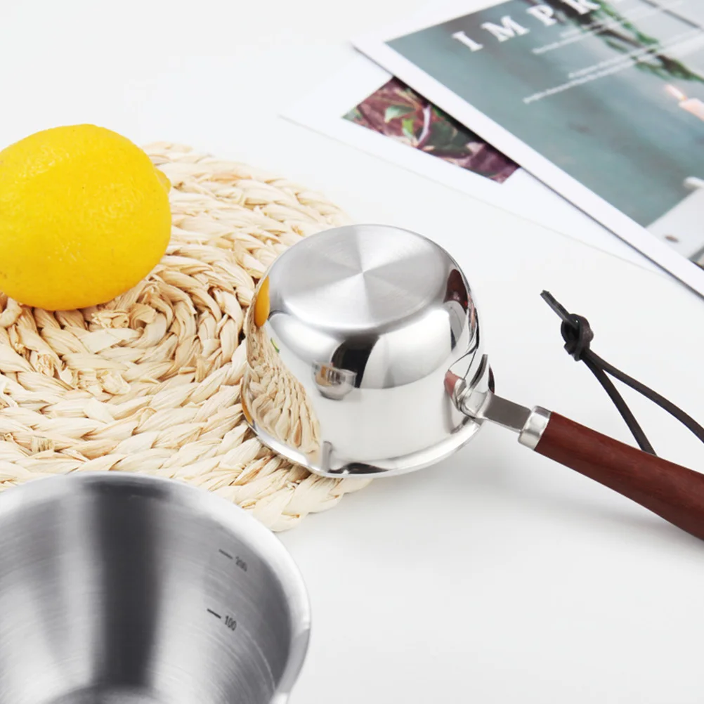 

Stainless Steel Mini Sauce Pan Easy Clean H Design Hanging Rope Small Steamer Milk Butter Melting Pot Kitchen Helper