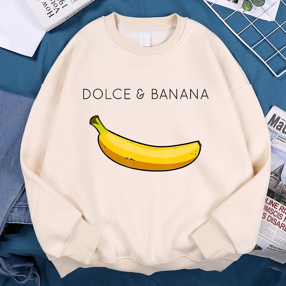 Interesting Yellow Banana Men Women Hoodies O-Neck Loose Sweatshirt Anime Autumn Comfortable Clothing Cartoons Fleece Hoodies