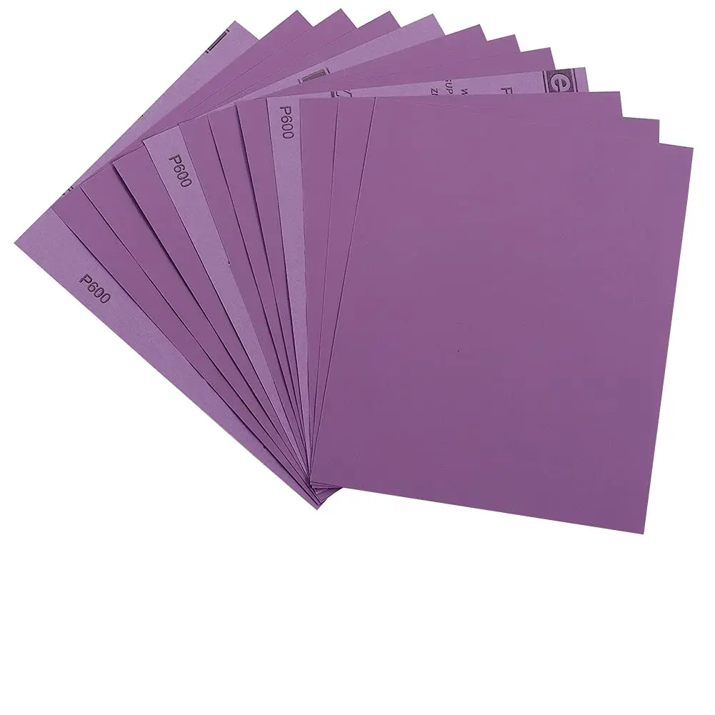 

600 Grit Sandpaper Sheets 9x11 Inch, Wet Dry Sanding with White Fused Alumina for Wood Furniture Finishing, Metal and Automotive