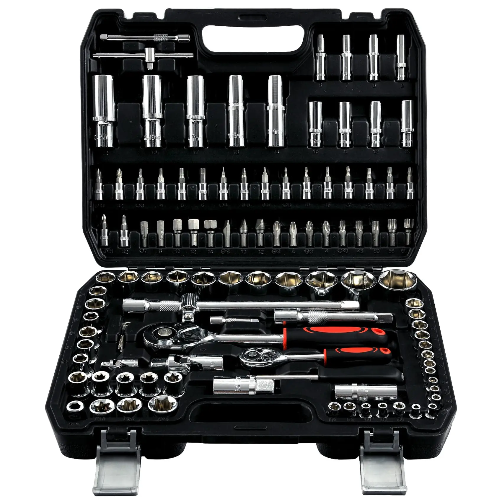 

108 Piece Mechanics Tool Set Socket Set Ratchet Set Universal Joint Extension Bars Multi-functional Household Tool Set