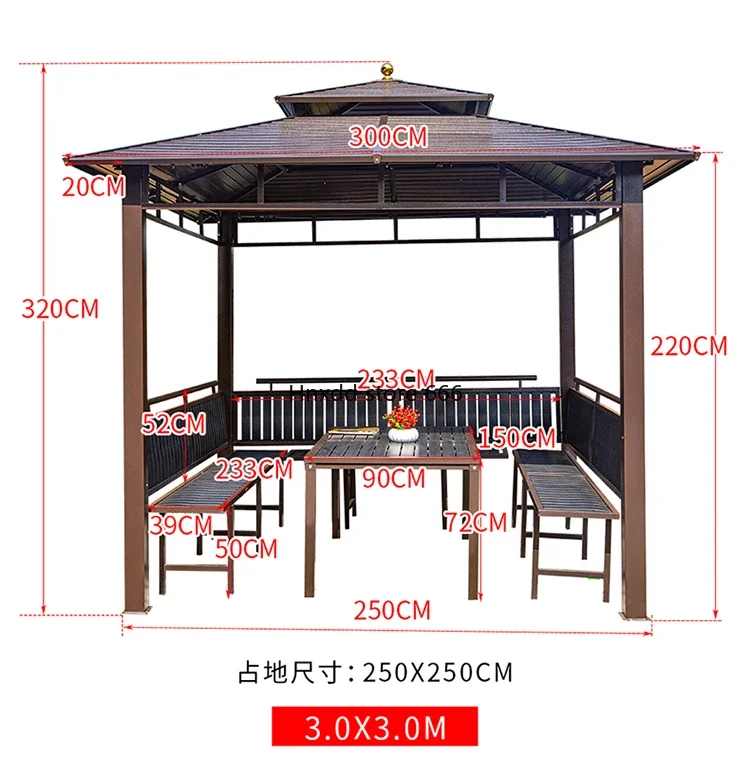 Gazebo courtyard chalet new Chinese galvanized roof awning