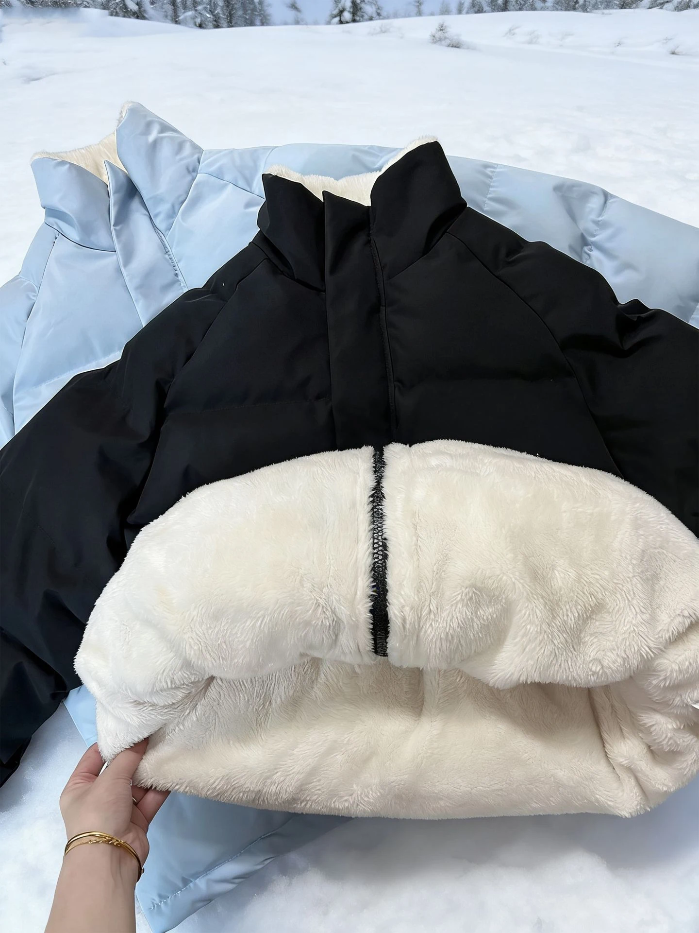 

Thiened ort Lamb Fur Jaet Northeast -40 Deees Cold Proof Cotton Clothes ex Winter Warm Stand Collar Cotton Coat