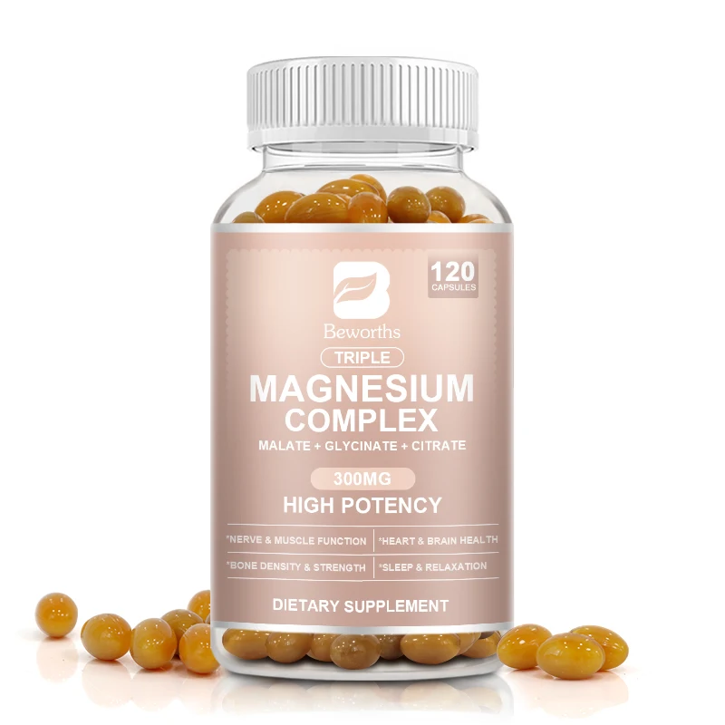 BEWORTHS Magnesium Complex Capsules Bone & Heart Health Supplement, Helps Sleep, Muscle Relaxation, Stress & Anxiety Relief