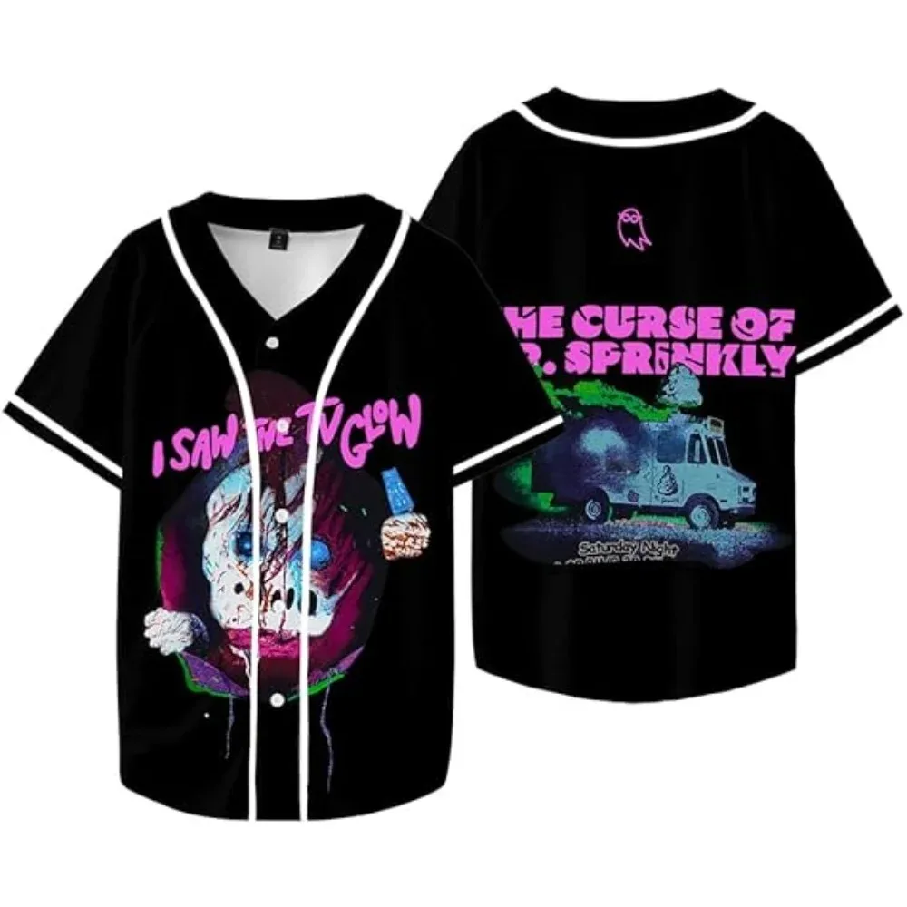 

I Saw The TV Glow Merch Baseball Jersey Shirt V-Neck Women Men Short Sleeve Streetwear Fashion Clothes