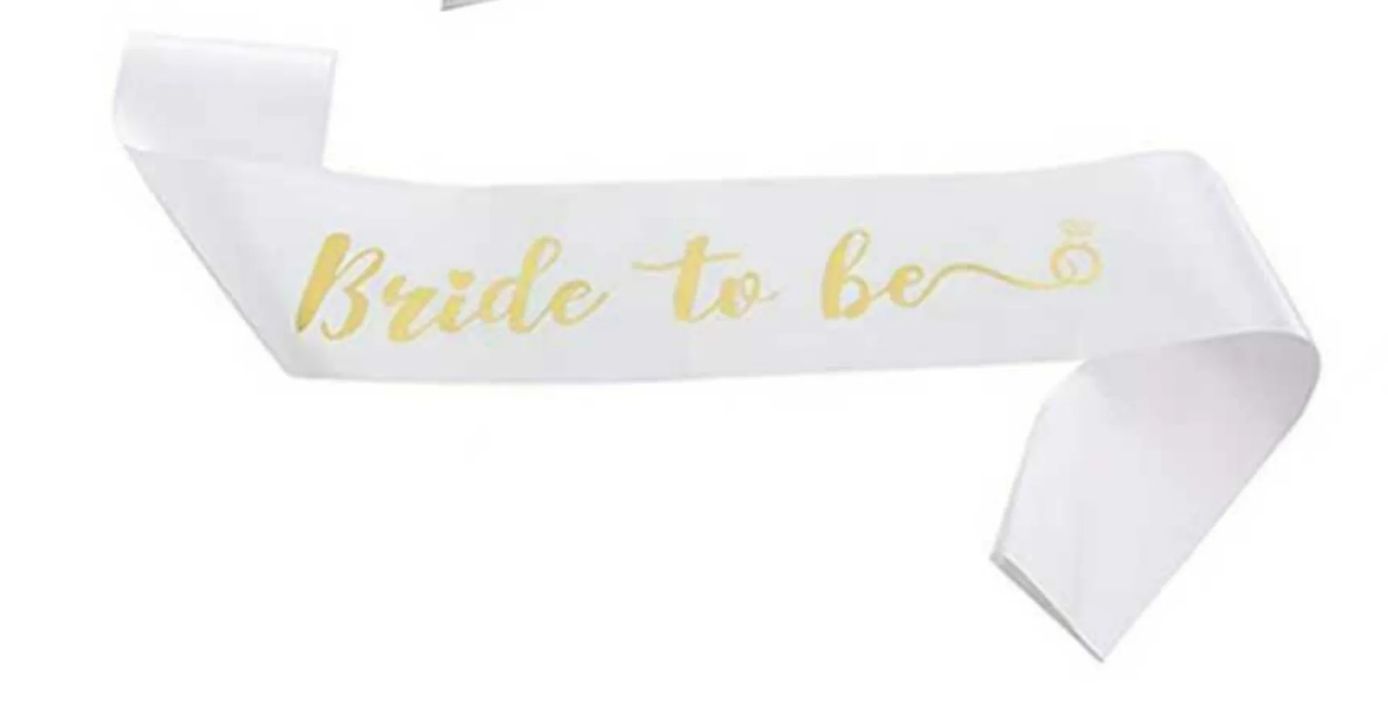 PESENAR Elegant Bride to be Wedding Accessory Collection Veil, Pearl Headband, Sash And Badge