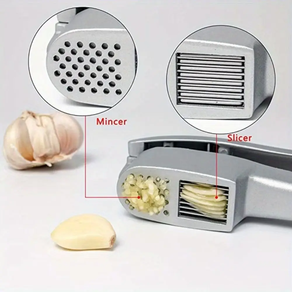 

Creative Aluminum Alloy Garlic Chopper Handheld Multifunctional Garlic Masher 2in1 Garlic Squeezer Cooking