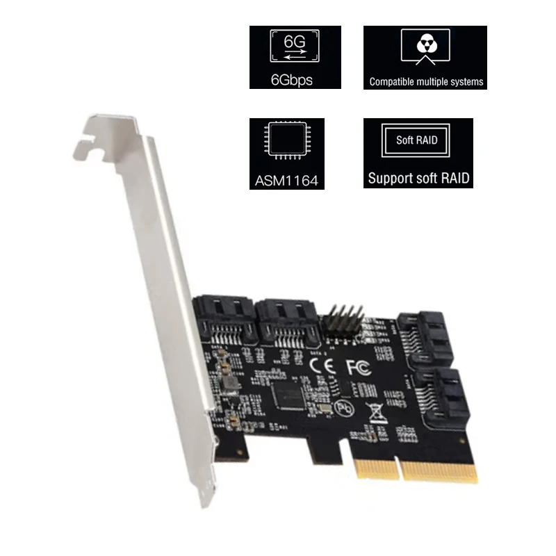 

Expansion Adapter PCIE Sata PCI Express Expansion Card 6Gbps riser card Sata Adapter gaming adaptive SATA Cards PCIe Converter