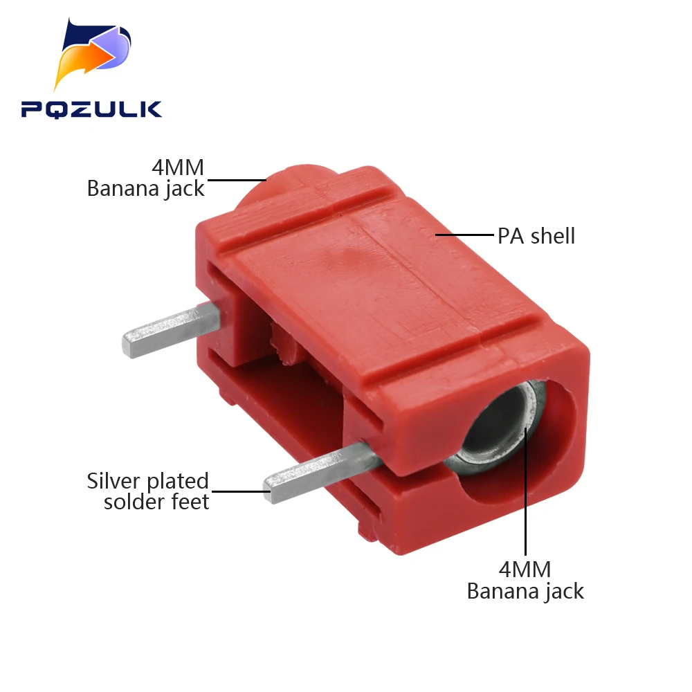 10 шт., 4 мм, гнездовой разъем типа «банан», изолированный разъем для крепления на печатной плате
