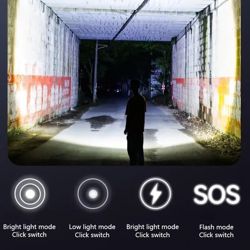 LED Mini Keychain Light XPE Pocket Work Light COB Flashlight USB Rechargeable Emergency Flashlight for Outdoor Camping Fishing