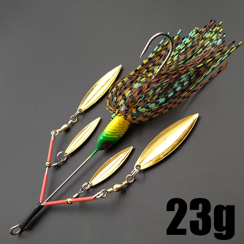 Lunker Spinner Baits Harter Angelköder 23g Laute Buzz Rotierende Klinge Blase Vibration Tandem Spin Willow Bass Forelle Barsch Hecht