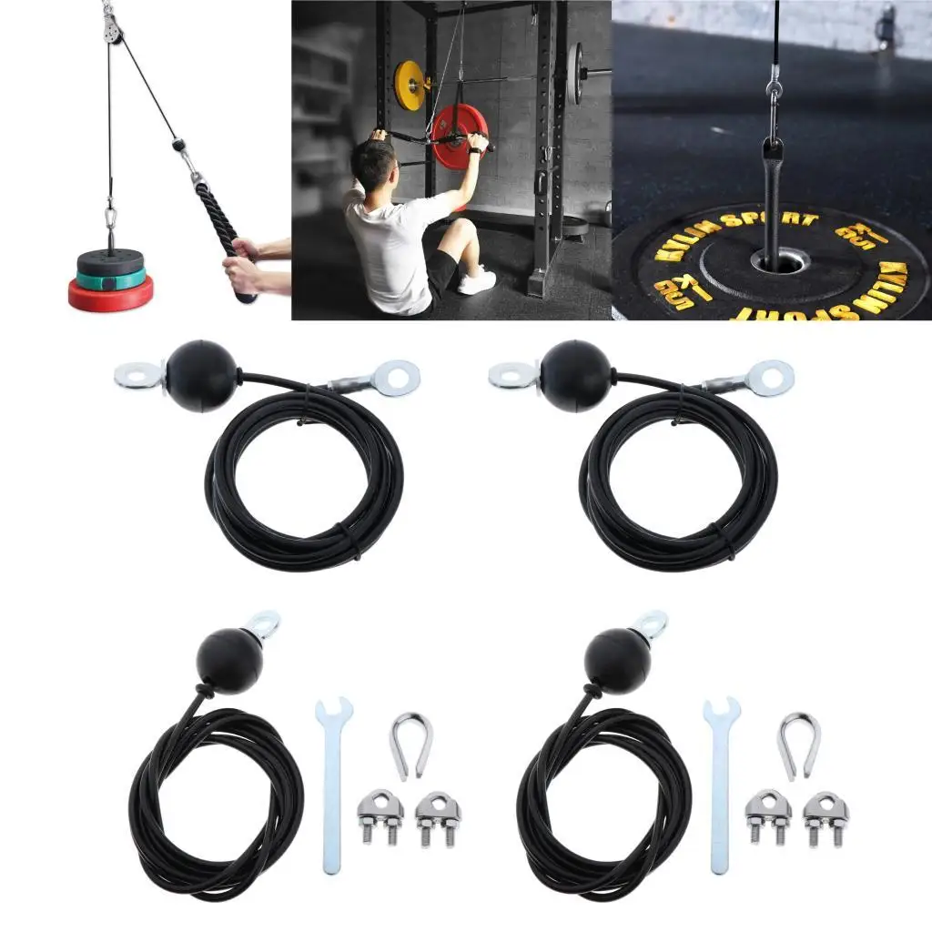 Heavy Duty Fitness LAT Lift Pulley Cable System Steel Rope, Biceps , Triceps Roller home and gym Equipment Cable Replacement