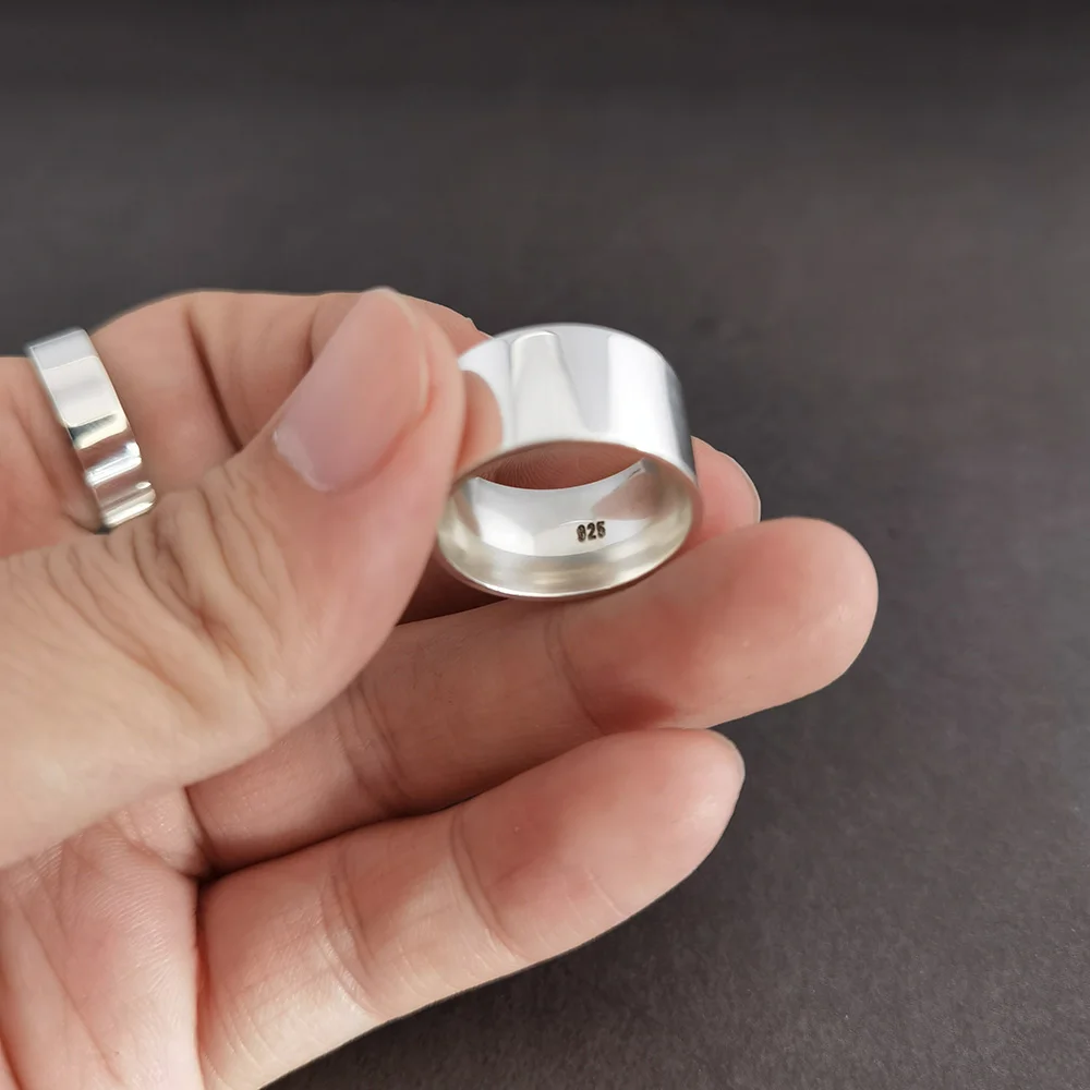 Anillos de plata de ley 925 auténtica para hombres y mujeres, anillos para parejas de amantes, sencillos, cómodos, aptos para boda