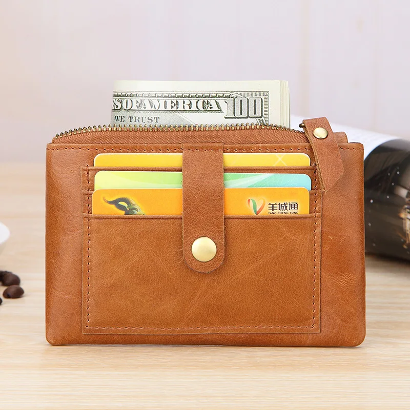 Factory Direct Sales Women's Zero Wallet Real Leather Wallet Multi-functional Zipper Key Bag Multi-functional Coin Bag