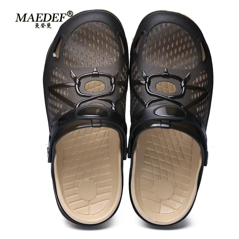 Summer Waterproof Beach Slippers Hot Sale Casual House Bathroom Slides Non Slip Outdoor Men's Shoes MAEDEF Fashion Men Slippers