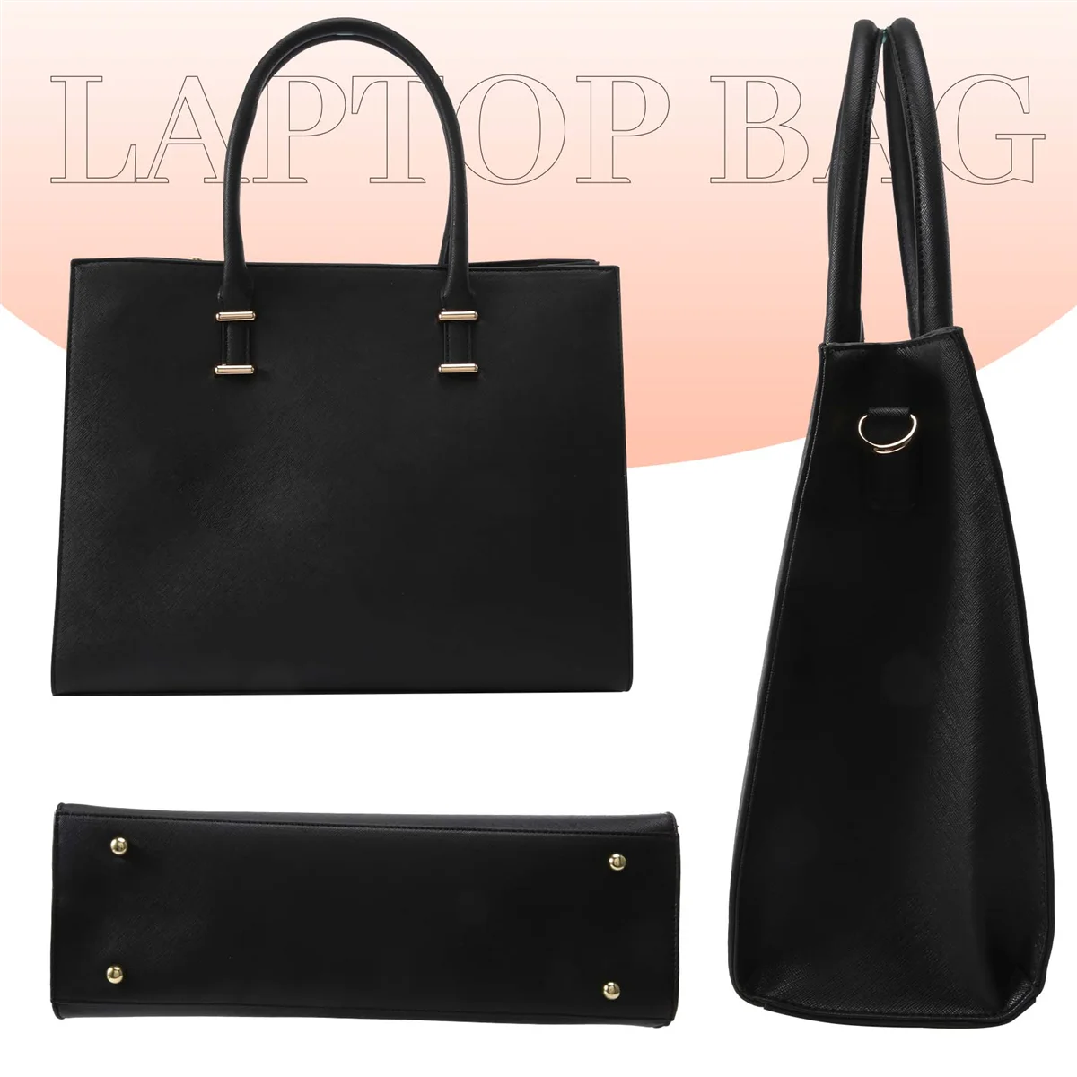 

【Party-Decoration】Laptop Bag Women 15.6-Inch Computer Work Handbag Leather Handbag Business Office Bag