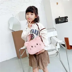 New Cute Plush Kitten Cartoon Children Crossbody Bag Fashionable and Personalized Japanese Shoulder Bags Versatile Travel Wallet