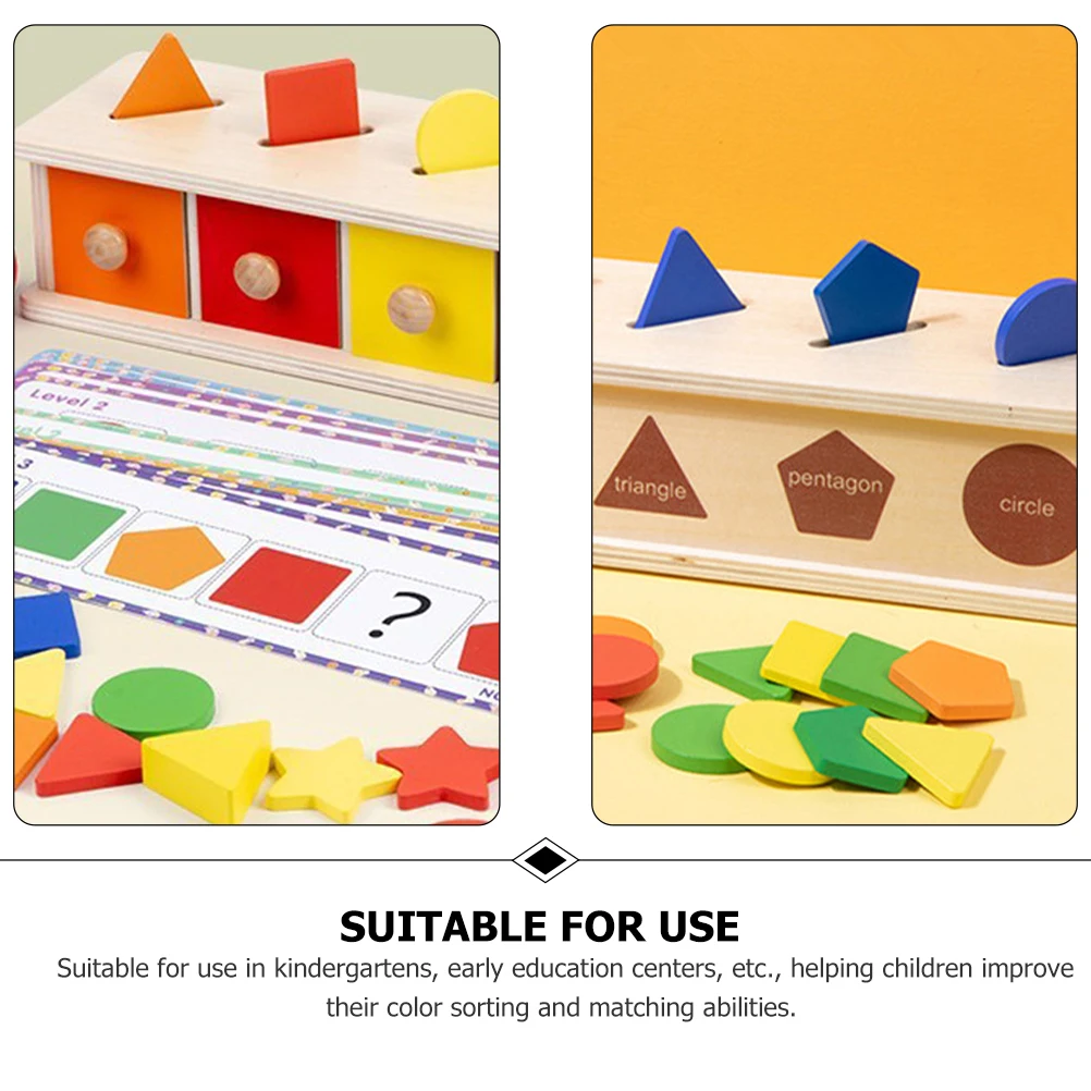 

Montessori Wooden Shape Cognition Box Color Matching Educational Toy for Toddlers Fine Motor Skills Kids Learning Play