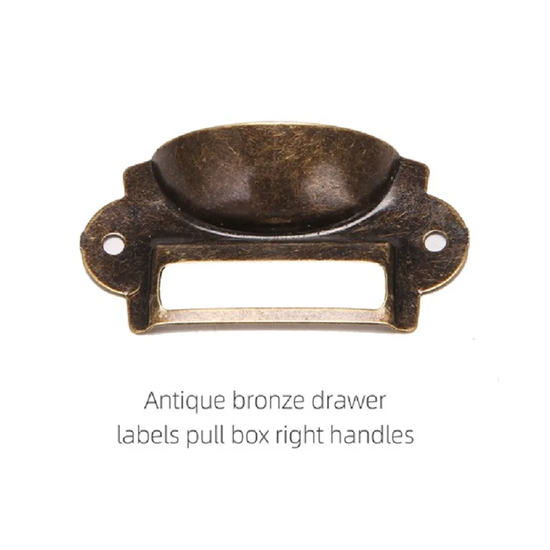 20PCS File Name Card File Cabinet Handles Label Holder Antique Bronze Drawer Label Pull Cabinet Frame Handle File Name