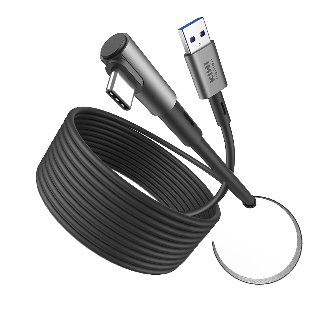 كابل وصلة KIWI بتصميم 16FT متوافق مع ملحقات Oculus/Meta Quest 3S، وكابل Link Quest 3/2/Pro، USB 3.0 إلى USB