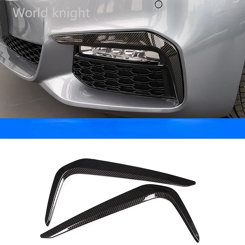 2pcs ABS Chrome Front Fog Light Decoration Strips Trim For BMW New 5 Series G30 530liM 2017 2018 Car Accessories