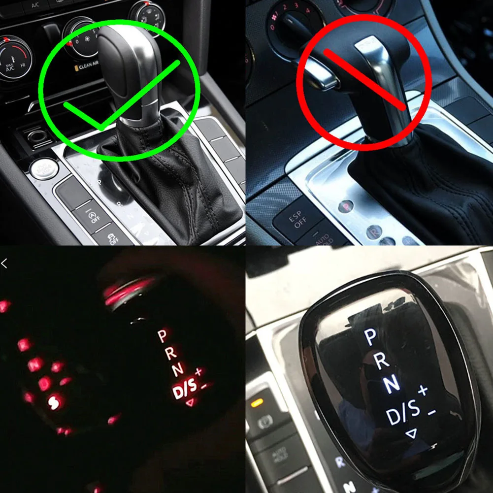 

Светодиодная автоматическая ручка переключения передач, красный, белый, 12 В, ABS, замша для гольфа, Jetta, Skoda, аксессуары для ручных передач