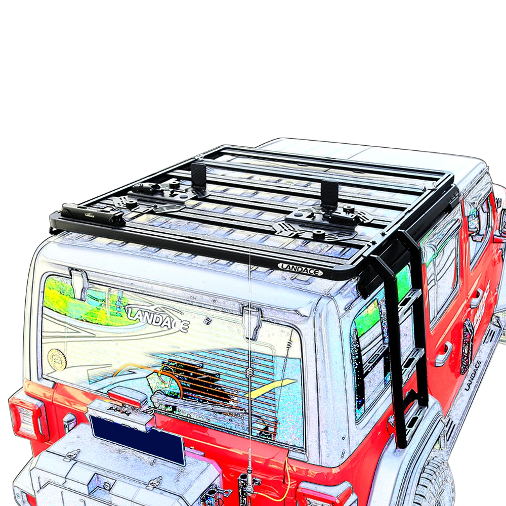 Auto Parts Steel Black Powder Coating Side Roof Climbing Ladder For JEEP WranglerJK