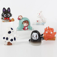 6-7cm 6pcs/Lot Kawaii Totoro Ponyo Anime Fairy Tale Elves Mysterious Anime Model Bedroom Home Decor Kids
