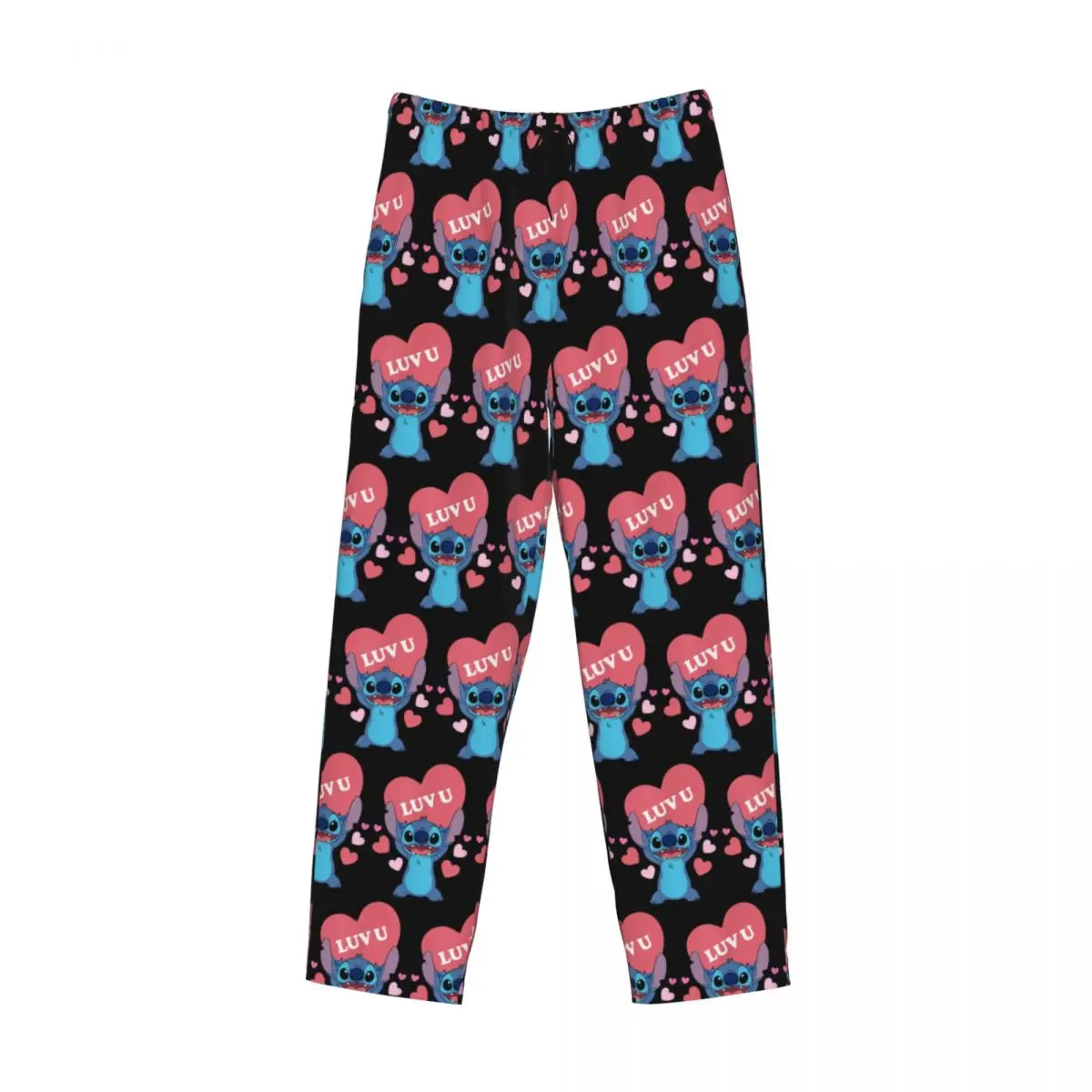 Desenhos animados dos homens Stitch Pijama Calças, Pijamas, Sleep Lounge Bottoms com bolsos, impresso personalizado