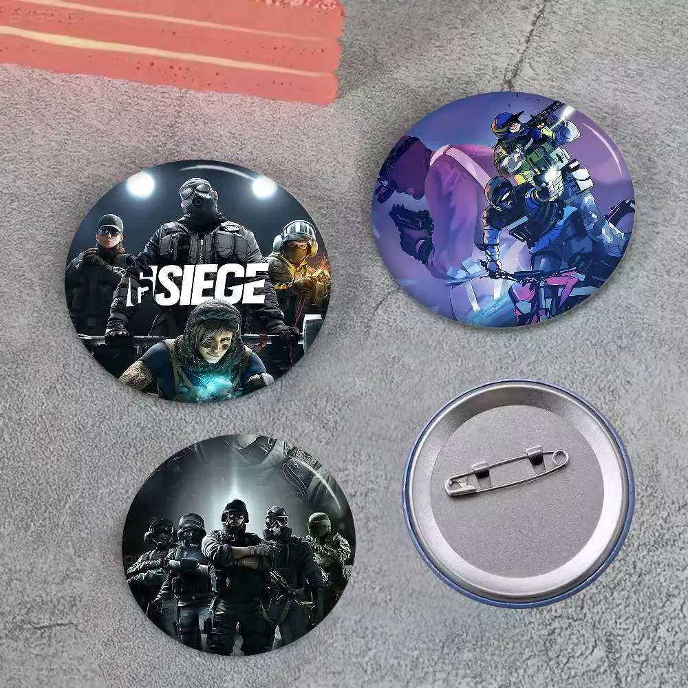 Popular R-Rainbow 6 S-Siege Game 58mm Handmade Brooch Cartoon Cosplay Badge On Backpack Jewelry Accessories Gifts