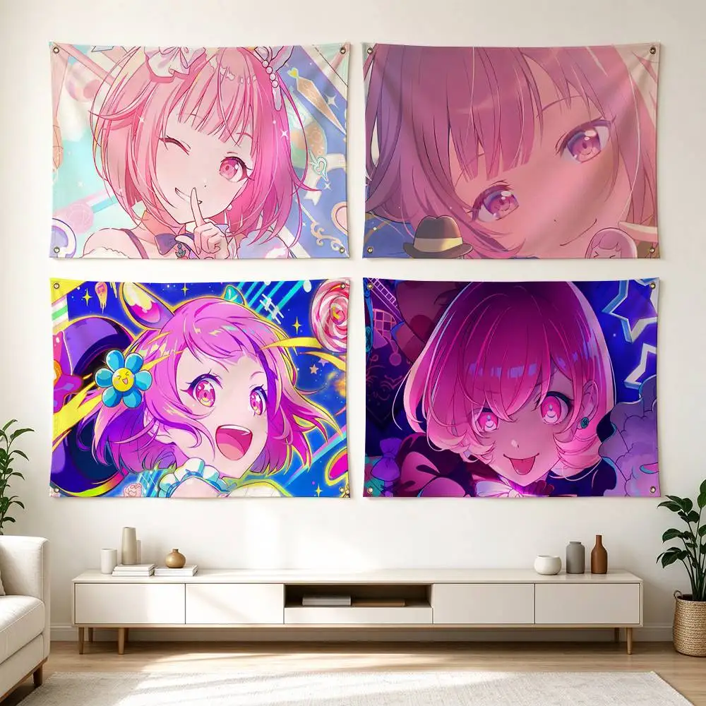 R-Rhythm Game Project SEKAI Otori Emu  Flags for Bedrooms Home Decor Items Outdoor Decors Garage Decoration Flaga