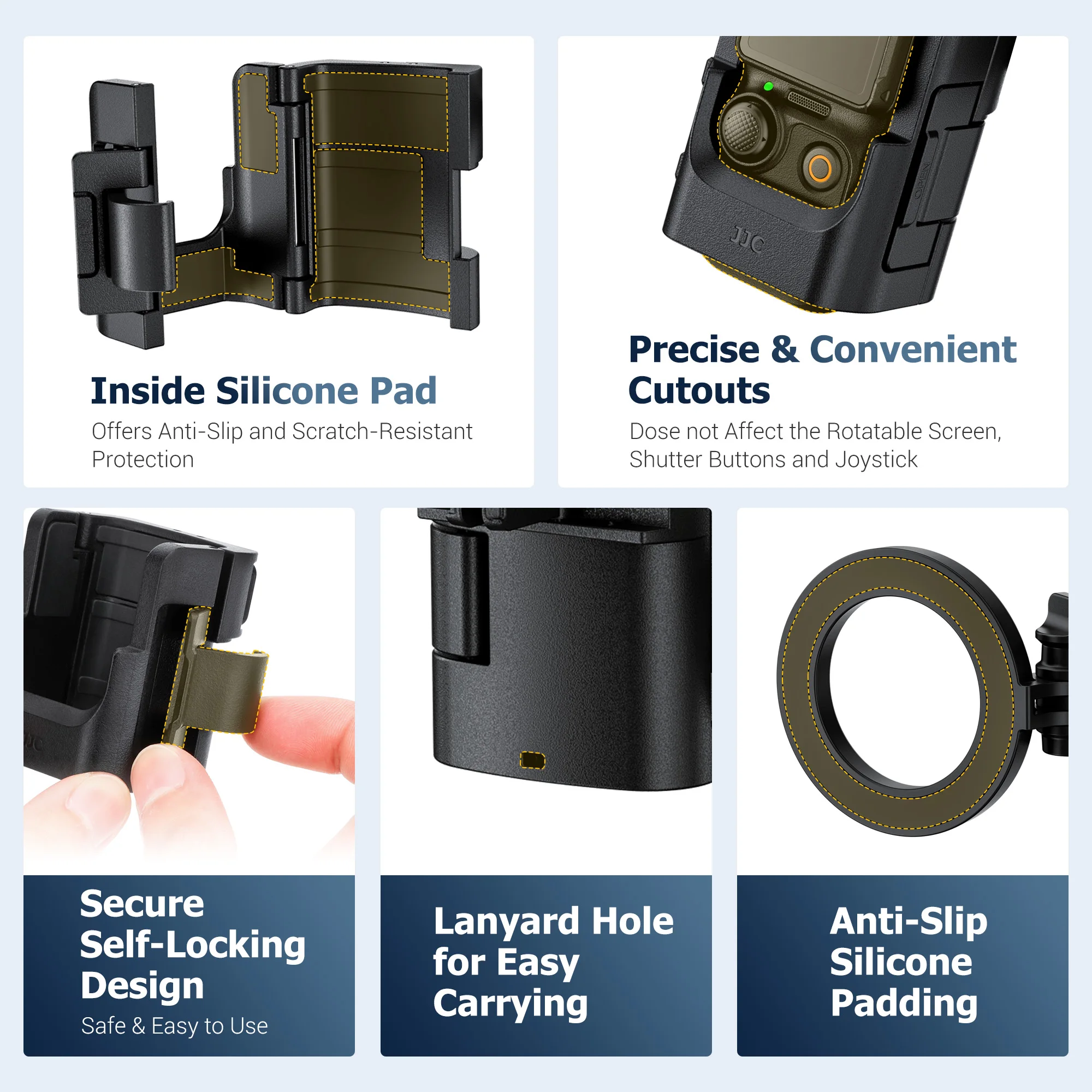 JJC 포켓 3 마그네틱 폰 홀더 마운트 확장 어댑터 케이지 (DJI 오즈모 포켓 3 브래킷, 아이폰 16 15 14용 콜드슈 포함)