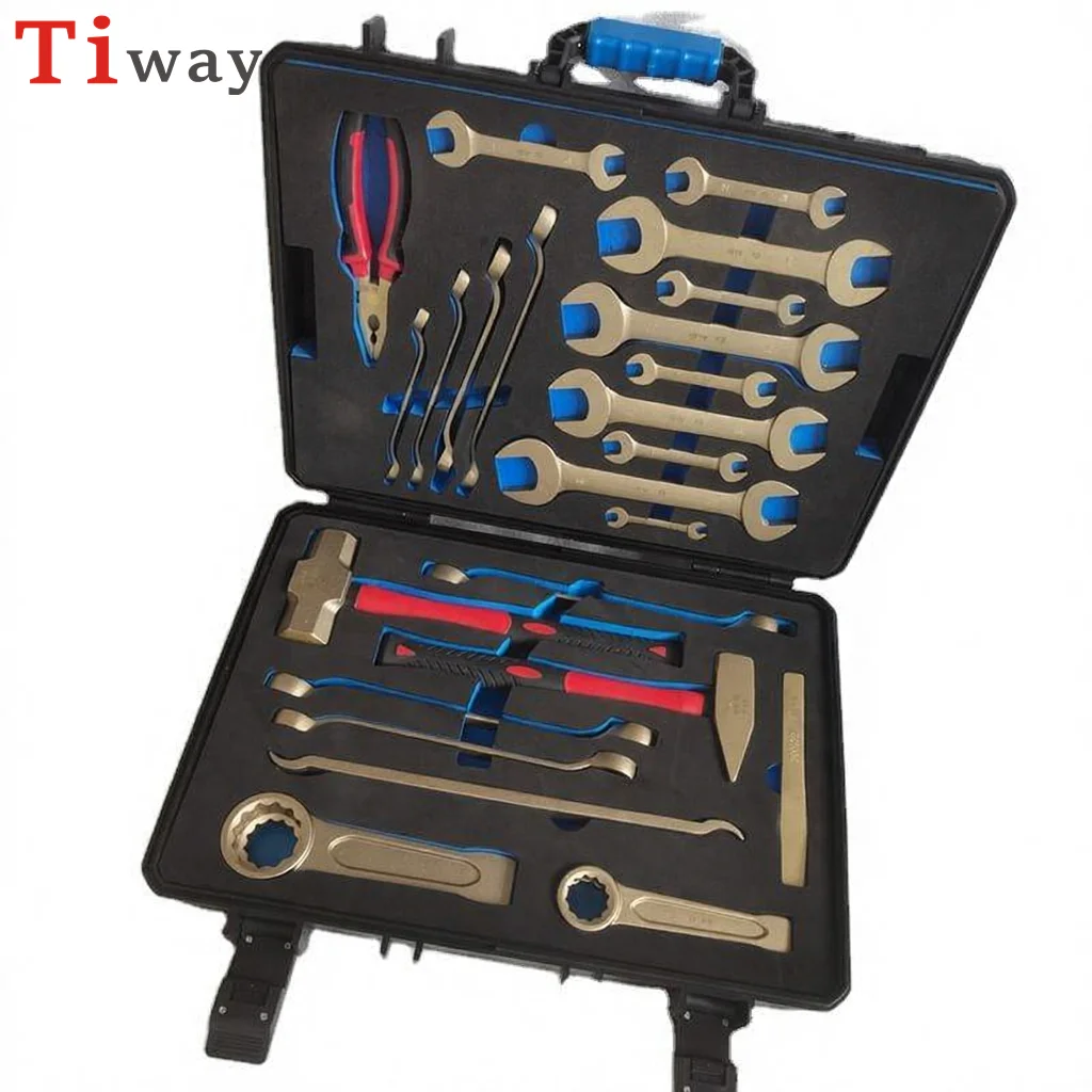 Non-Sparking Aluminum Bronze 33-Piece Special Operation Tool Set Hex Wrench Hand Operated Tool Set Hard Case