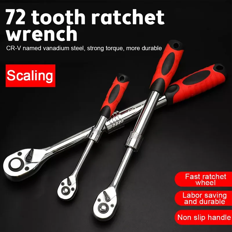 Imagem -02 - Chave de Catraca Retrátil em Aço Carbono Chave de Liberação Rápida Automática Ferramentas Multifuncionais de Reparo de Mão 72-tooth 8