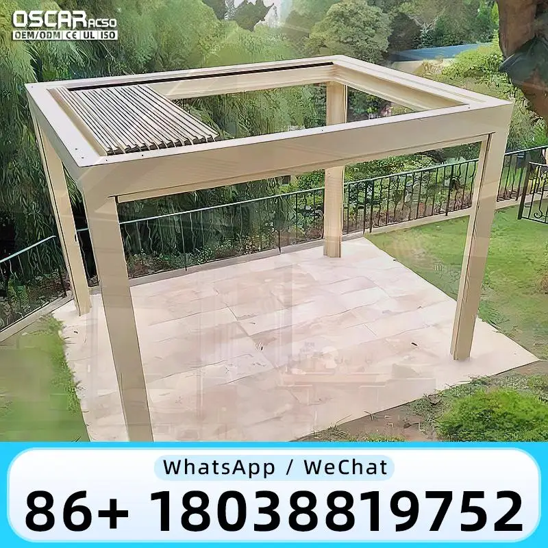 Modern Waterproof Glass Canopy Aluminium Gazebo And Pergola 3x3 3x4 6x3 For Garden Patio Backyard Outdoor pergola
