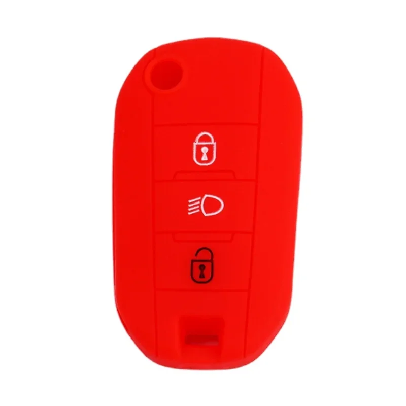 Silicone Car Flip Key Case Cover For Peugeot 208 2008 301 308 3008 RCZ 508 408 2008 307 For Citroen C3 C4 Berlingo Accessories