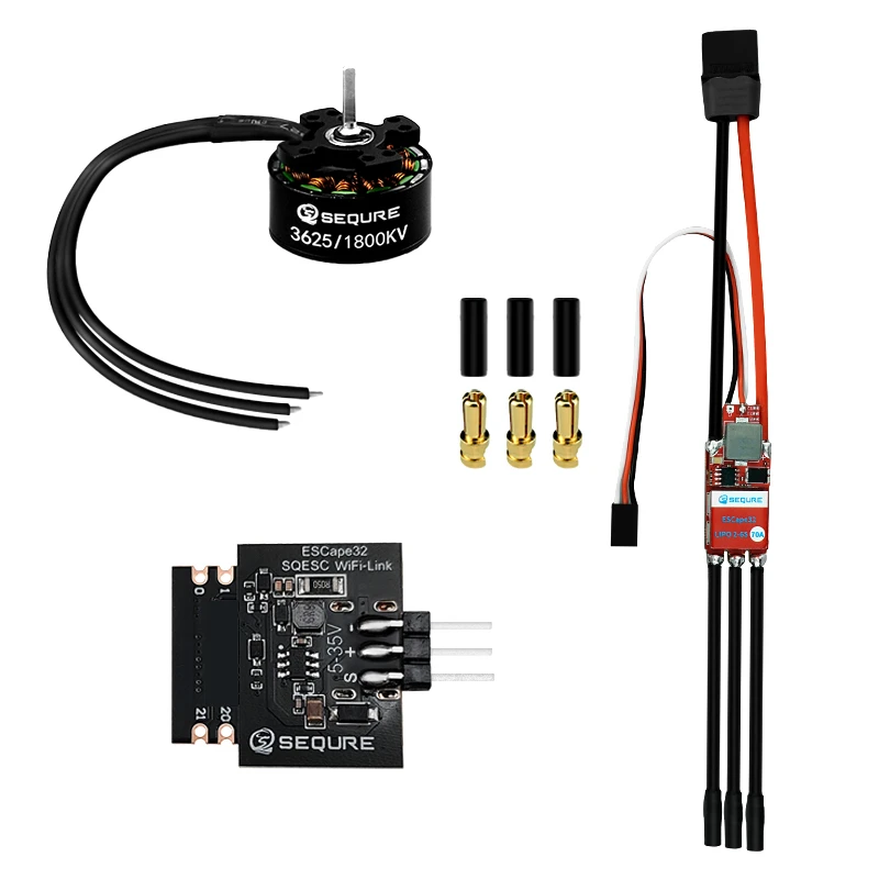 

SEQURE Climbing Car ESC Motor Kit 2670 ESCape32 ESC & 3625 Brushless Motor & WIFI-LINK ESC Configuration Tool for 2-3S Battery