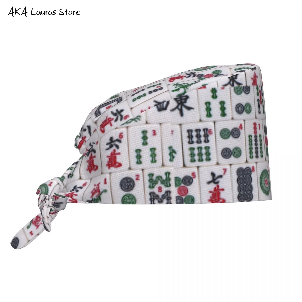 Mahjong Tile Pattern Nursing Accessories Scrub Hat Surgery Cap Dentist Animal Lab Cap Scrub Cap Anaesthesia Scrub Cap