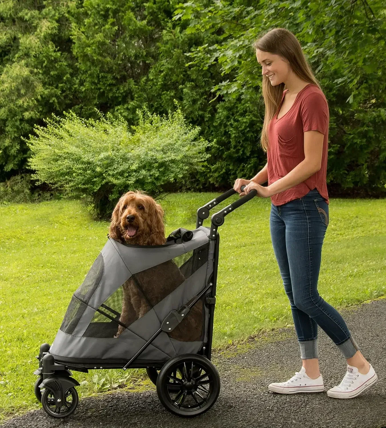 Pulsante di ingresso senza cerniera per cani/gatti singoli o multipli, l'animale domestico può facilmente entrare/uscire, non c' è bisogno di sollevare animali domestici, pneumatici riempiti di Gel