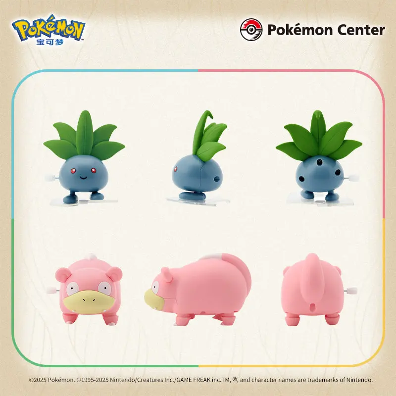 Genuine PokéMon Center Wandering Blind Box Wind-Up Toy Action Figure Oddish Slowpoke Froakie Natu Mimikyu Aron Collectible Toy view 3