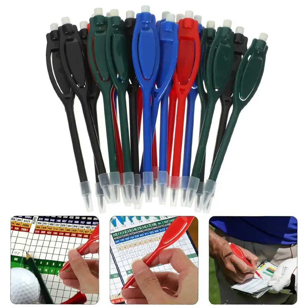 10 PCS Colorful Golf Scoring Pencils New Multipurpose Plastic Portable Pencil 2H Eraser Marker Pen Sports Meet