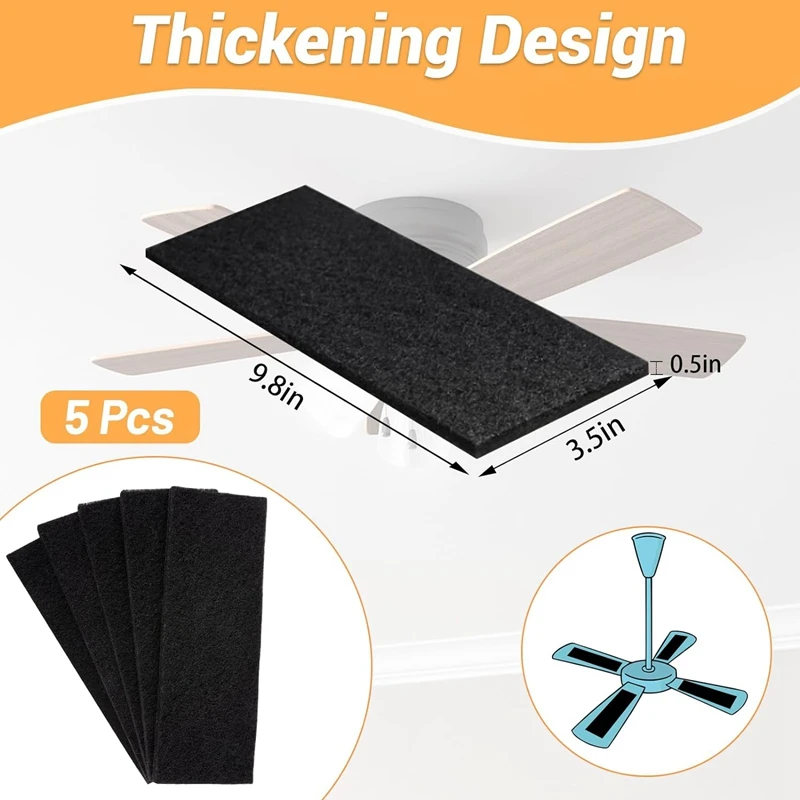 5-teiliges Deckenventilator-Filterset-Kokosnussschalen-Carbon-Luftfilter-Kit Filter für Lüfter flügel, einfache Installation, Luft frisch halten