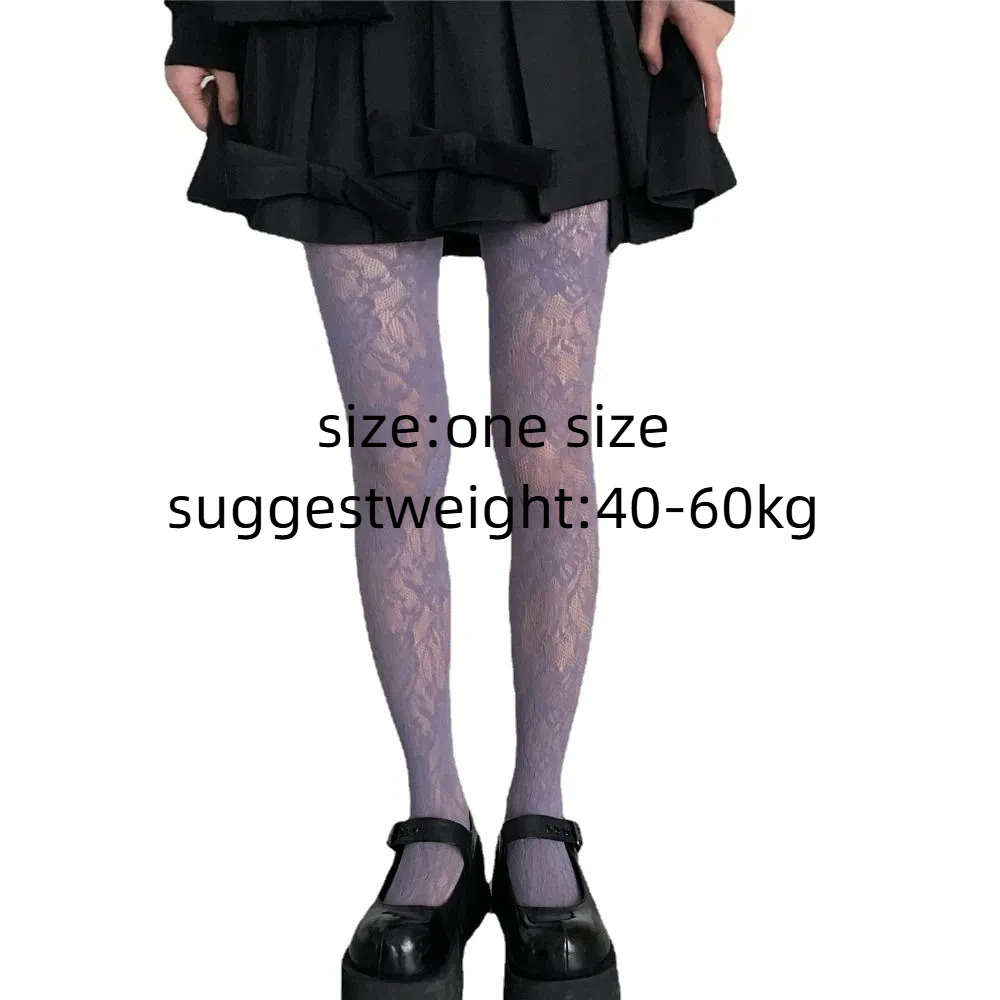 Harajuku محب الجوارب الجوف خارج شفافة lacness الجوارب النساء جوارب طويلة زهرة التطريز الجوارب Y2K شبكة جوارب