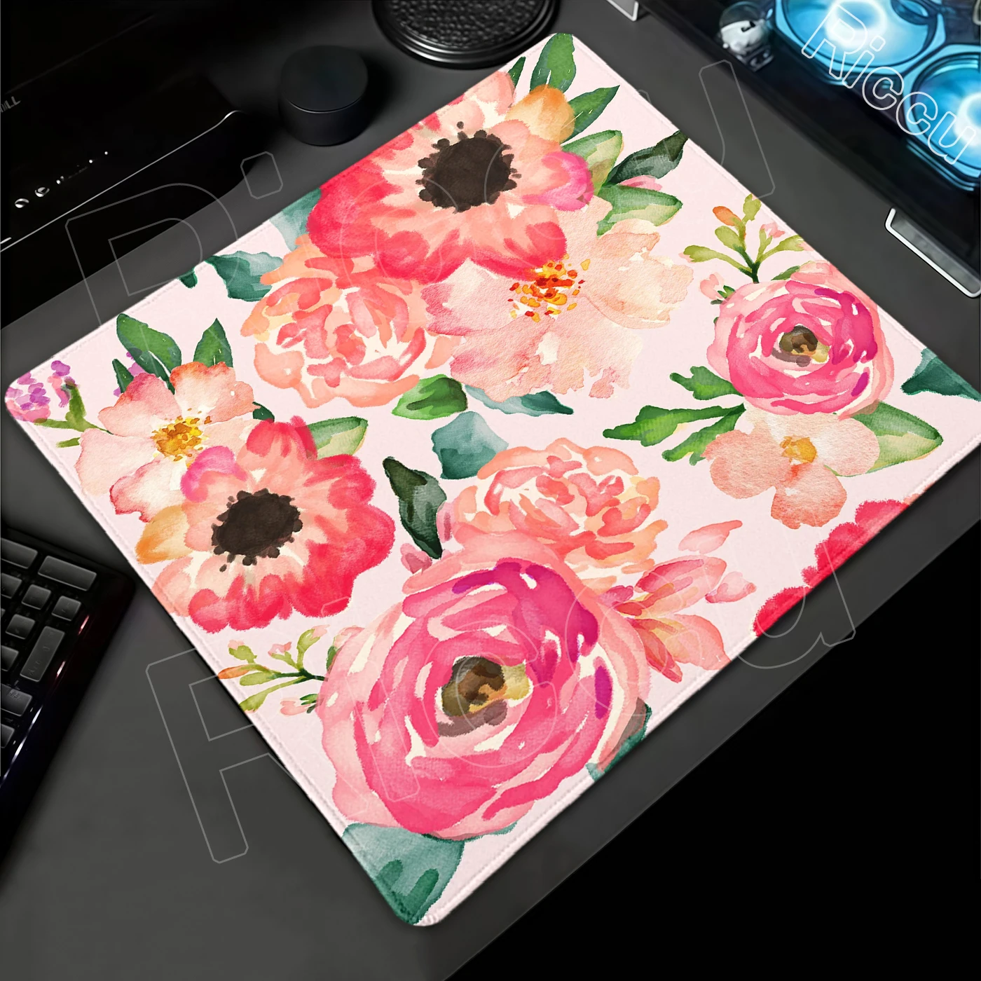 Floral Small Mouse Pad Aesthetics Flower Desk Mat Office Rubber Non-Slip Cushion Game Decoration Gamer PC Cabinet Mousepad Rug