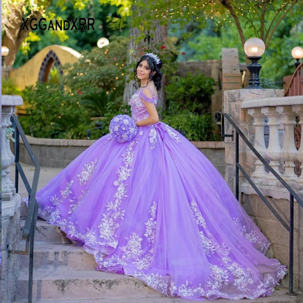 Gorgeous Violet Ball Gown Quinceanera Dresses 2022 Purple Sweet 15 16 Birthday Party Gown vestidos 15 anos Princess Prom Dress